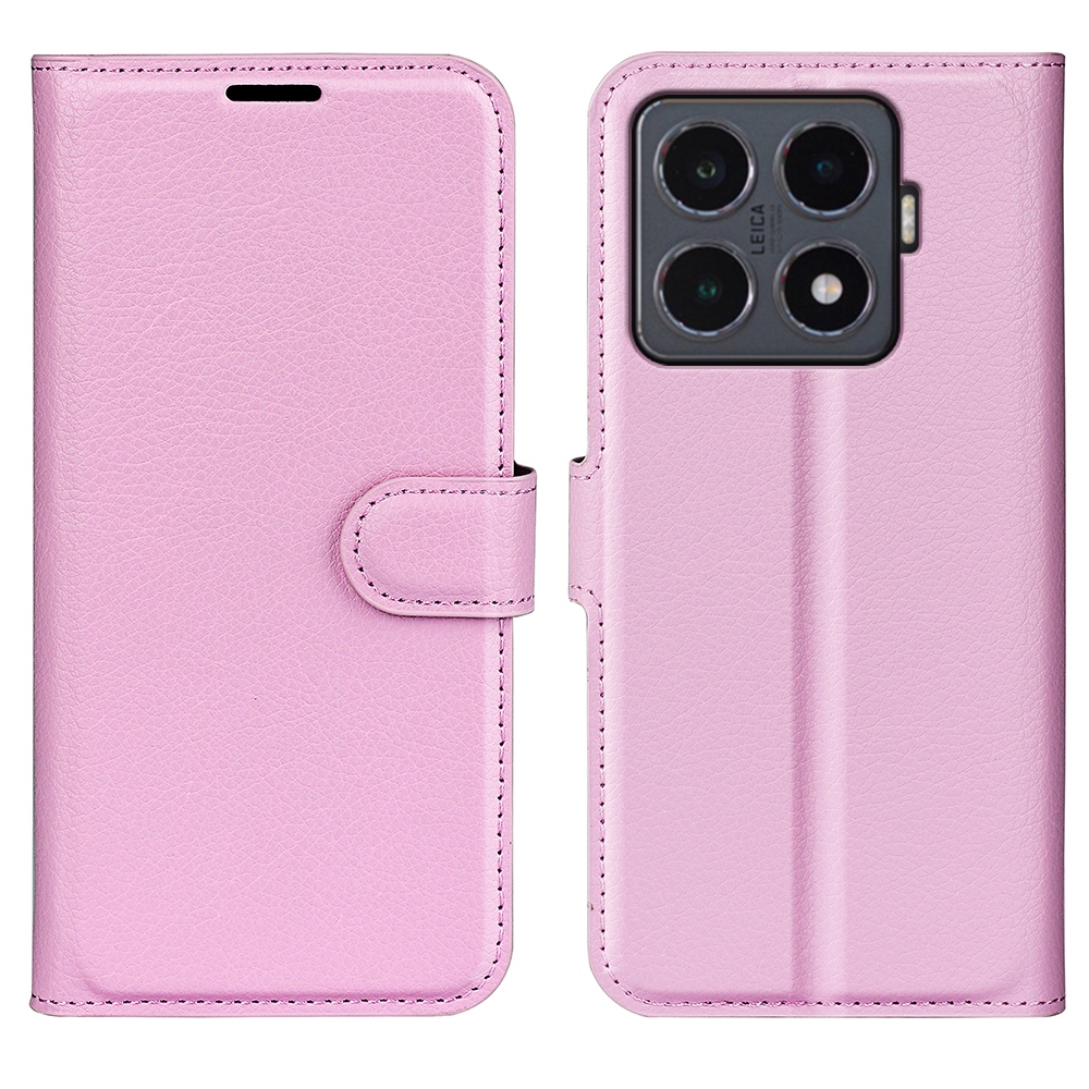 Litchi knížkové pouzdro na Xiaomi 15T Pro - růžové