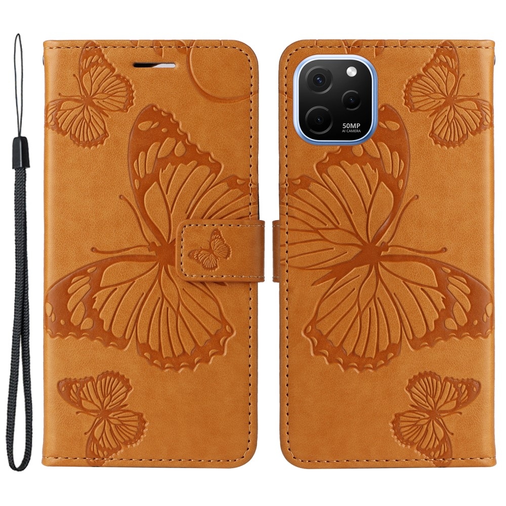 Big Butterfly knížkové pouzdro na Huawei Nova Y61 - žluté