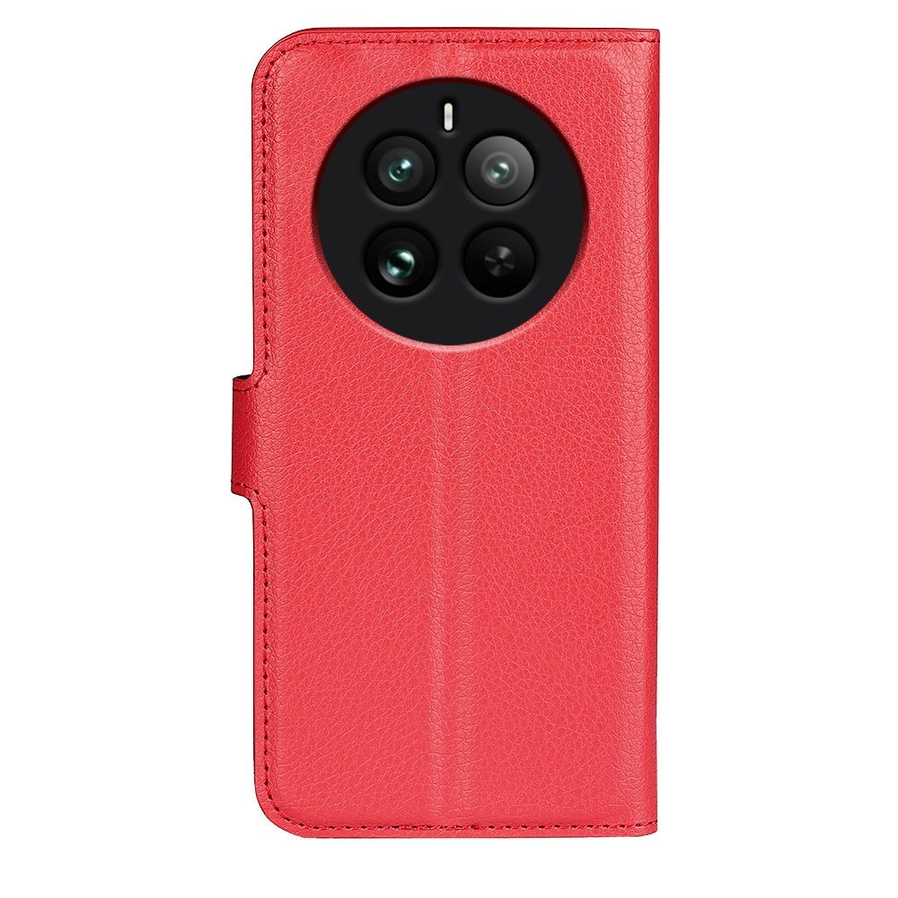 Litchi knížkové pouzdro na Realme 12 Pro 5G/12 Pro+ 5G - červené