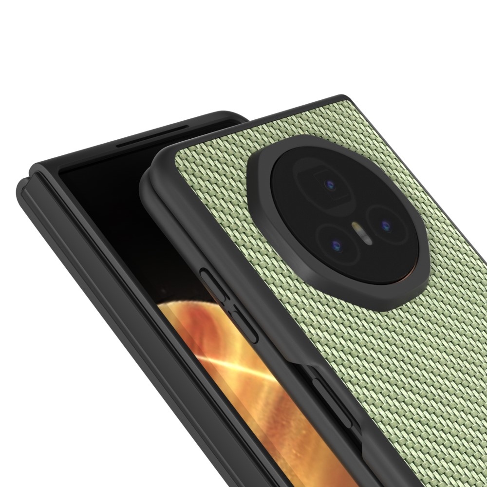 Carbon plastový obal s umělou kůží na Honor Magic V3 - zelený
