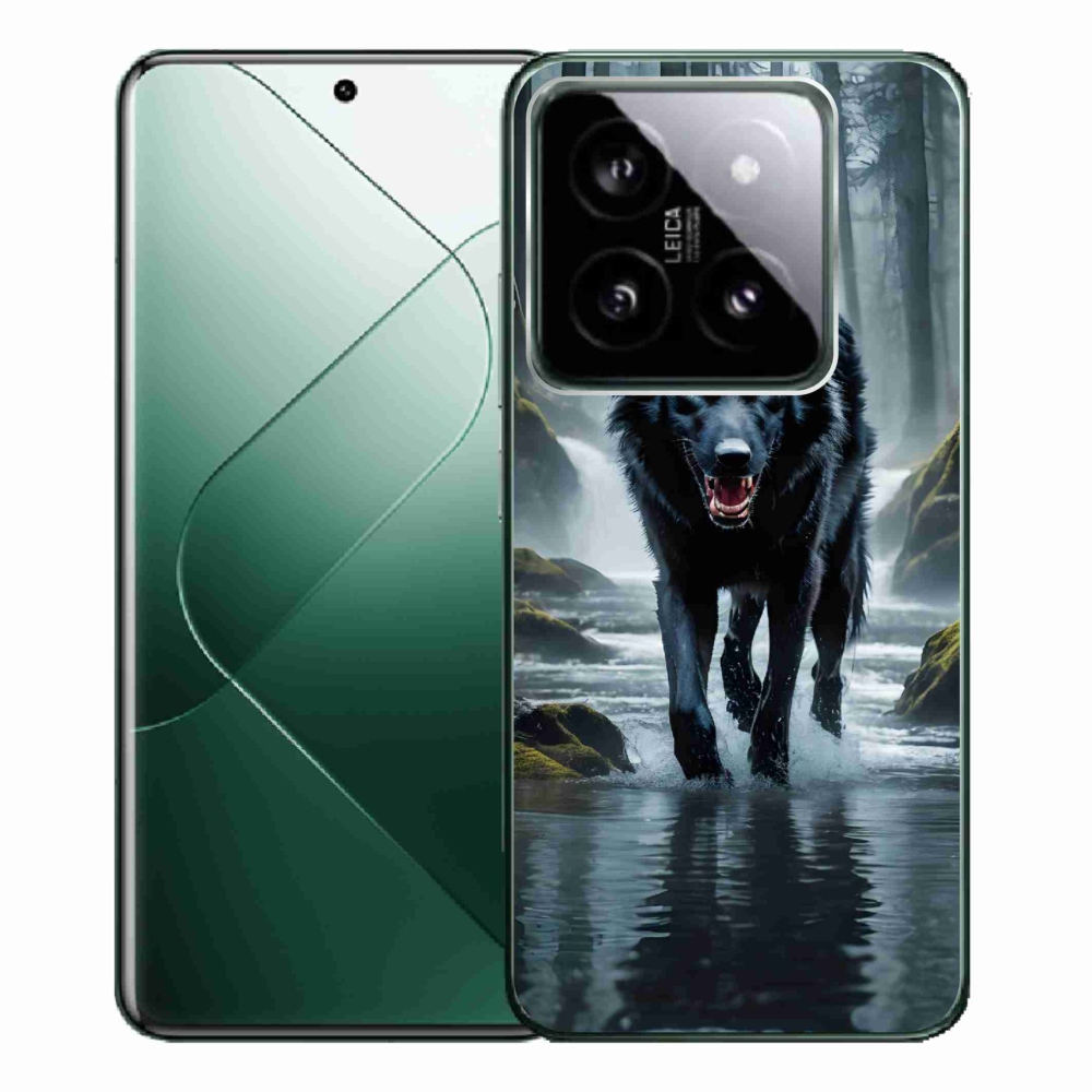 Gelový kryt mmCase na Xiaomi 14 Pro - černý vlk