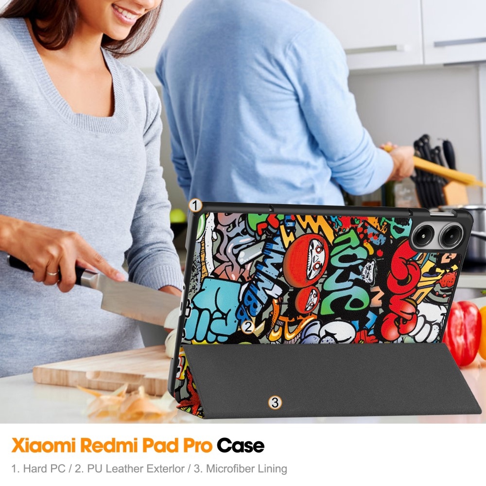 Patte chytré zavírací pouzdro na tablet Xiaomi Redmi Pad Pro 4G/5G - graffiti