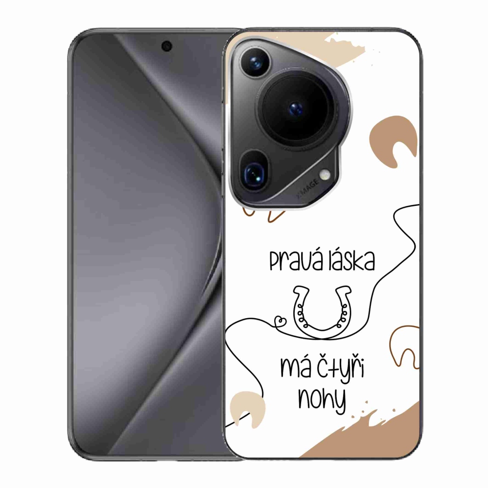 Gelový kryt mmCase na Huawei Pura 70 Ultra - koňský motiv bílé pozadí