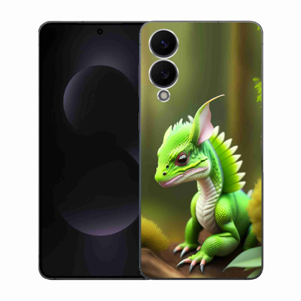 Gelový kryt mmCase na Samsung Galaxy S25 Edge - zelený dráček