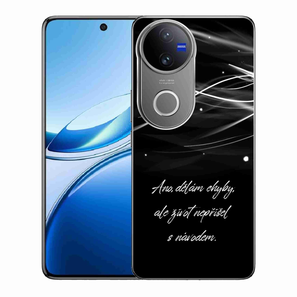 Gelový kryt mmCase na Vivo V50 5G - citát černé pozadí