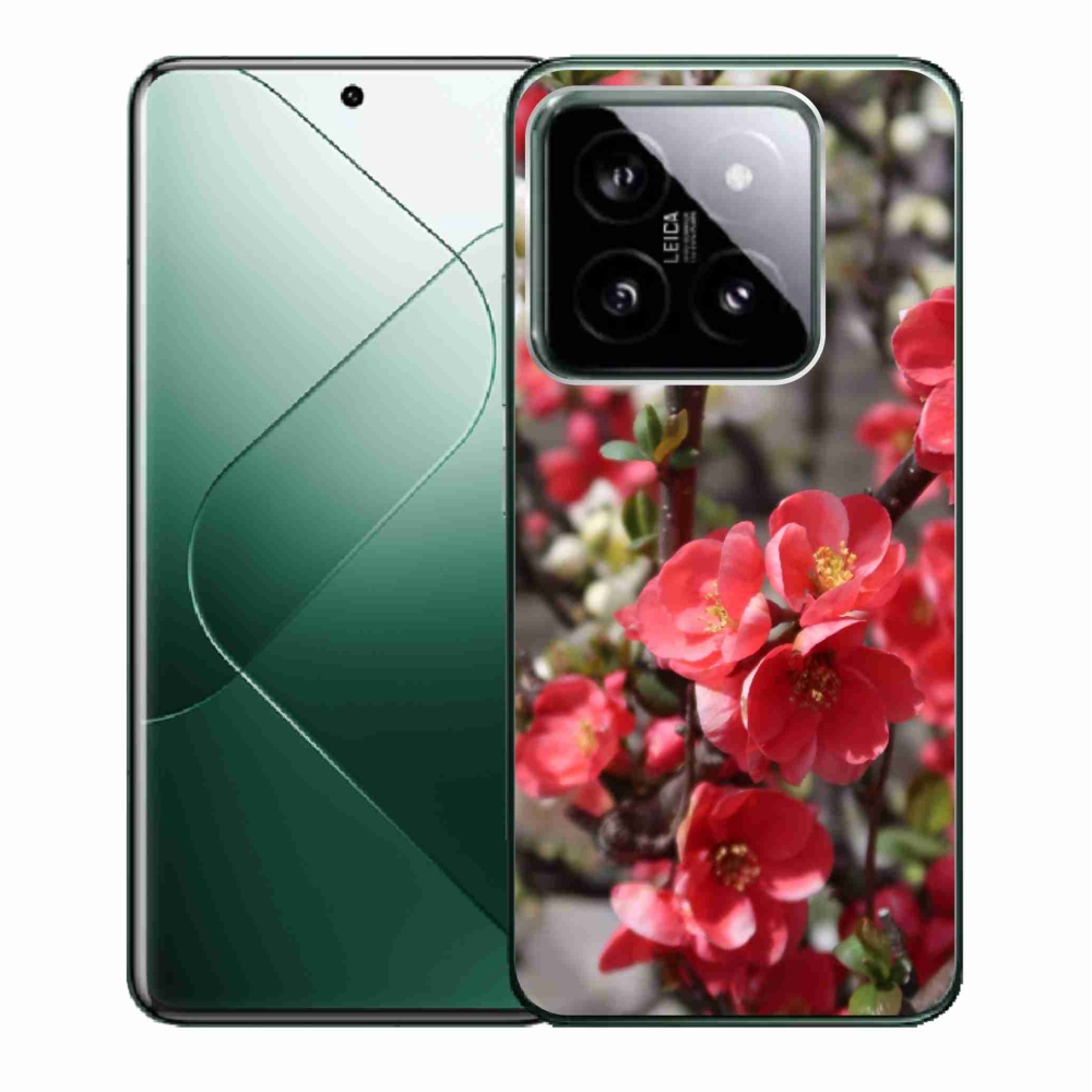 Gelový kryt mmCase na Xiaomi 14 - červené květy