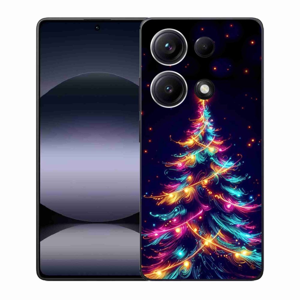 Gelový kryt mmCase na Xiaomi Redmi Note 14S - neonový vánoční stromek
