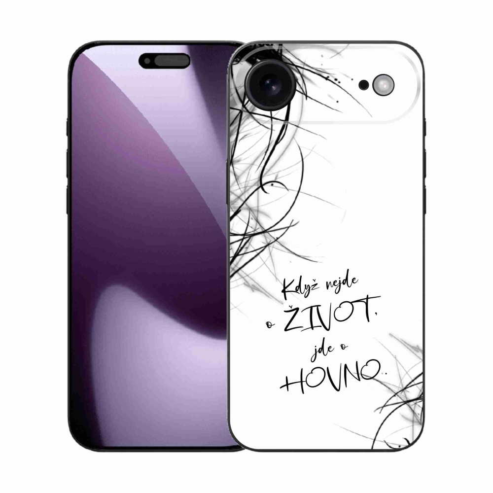 Gelový kryt mmCase na iPhone 17 Air - vtipný text 16 bílé pozadí