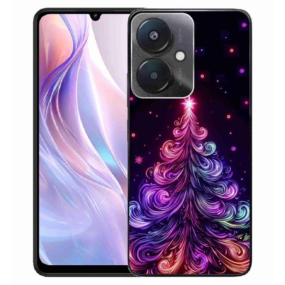 Gelový kryt mmCase na Xiaomi Redmi 13C 5G - neonový vánoční stromek 1
