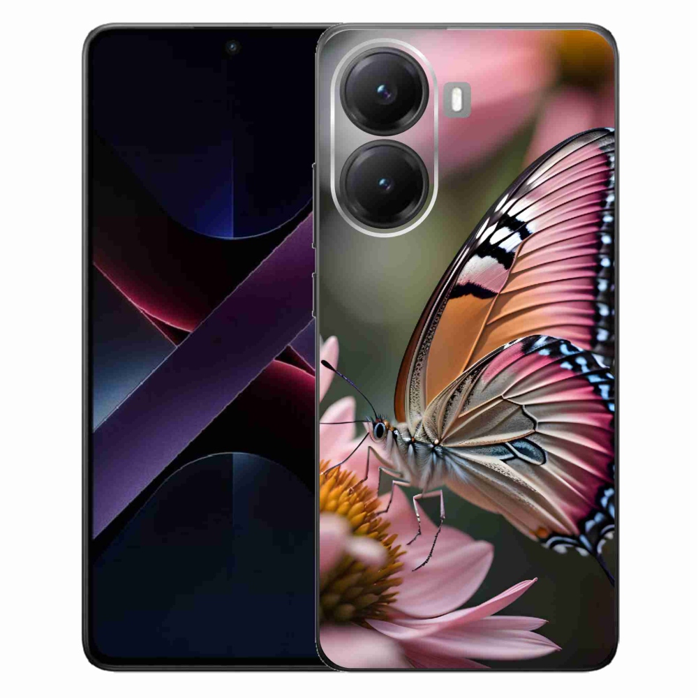 Gelový kryt mmCase na Xiaomi Poco X7 Pro 5G - barevný motýl