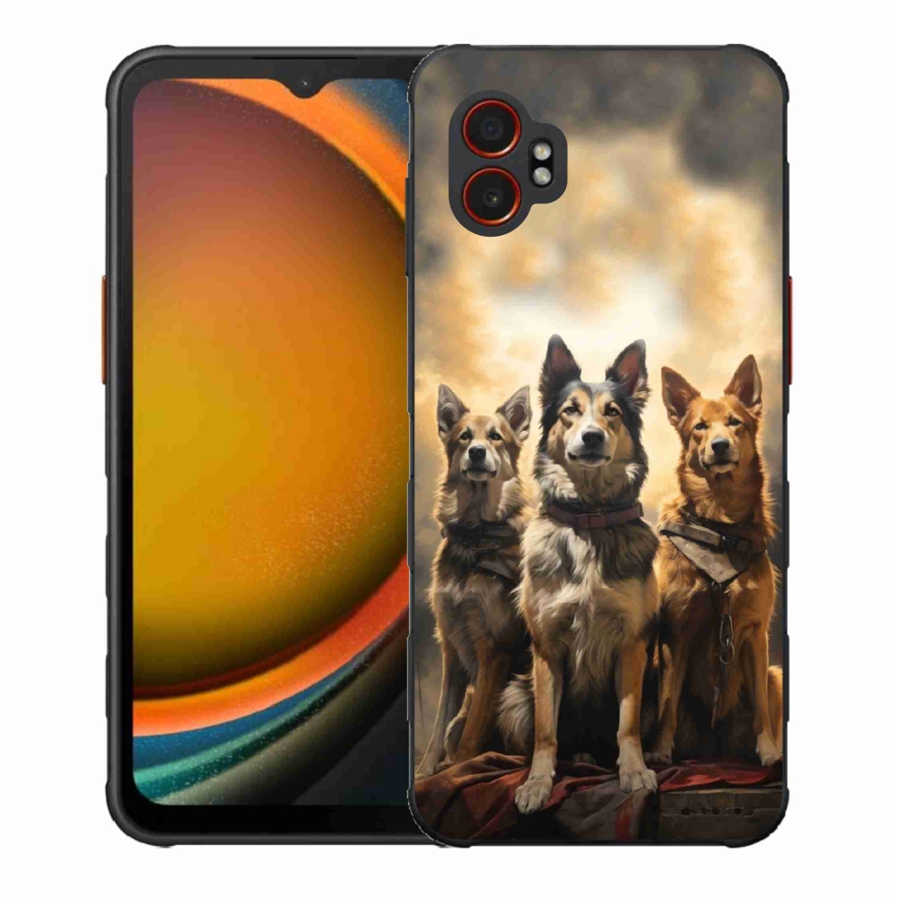 Gelový kryt mmCase na Samsung Galaxy Xcover 7 Pro - tři psi
