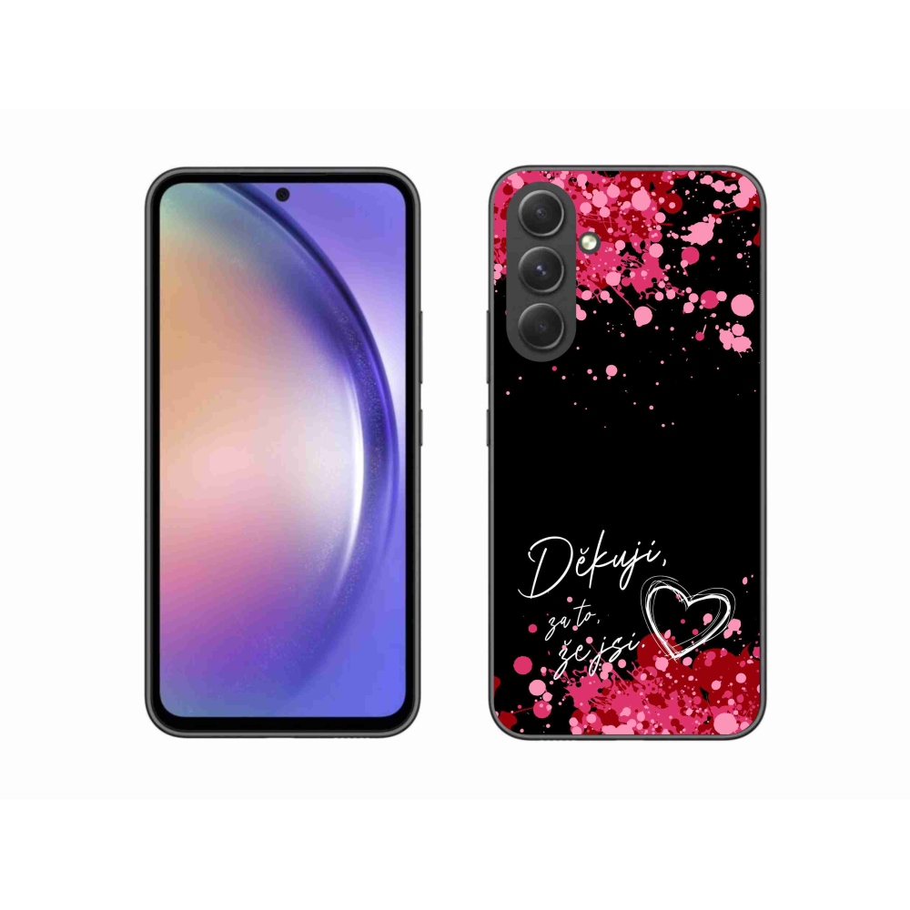 Gelový kryt mmCase na Samsung Galaxy A54 5G - zamilovaný text 2 černé pozadí