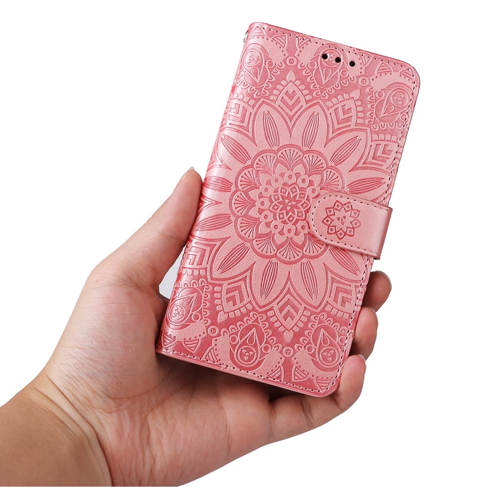 Sunflower knížkové pouzdro na Samsung Galaxy M55 5G - růžové