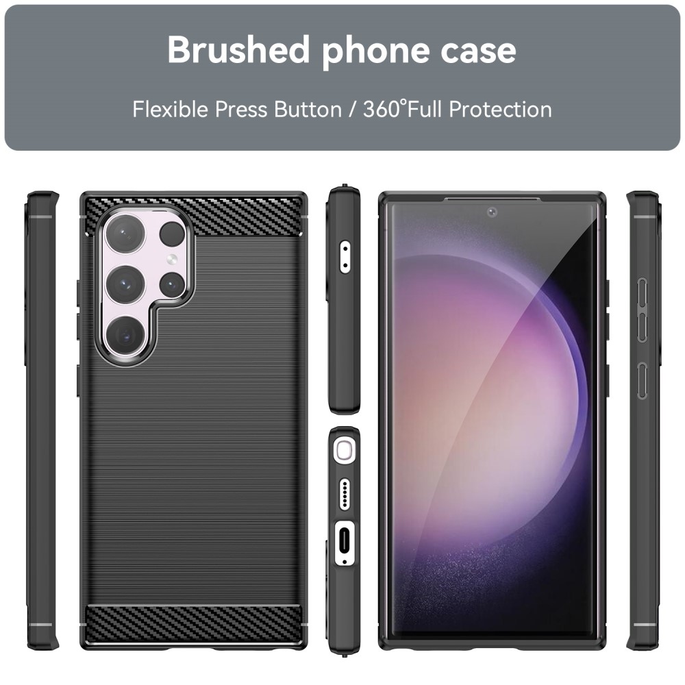 Carbon odolný gelový obal na Samsung Galaxy S24 Ultra - černý