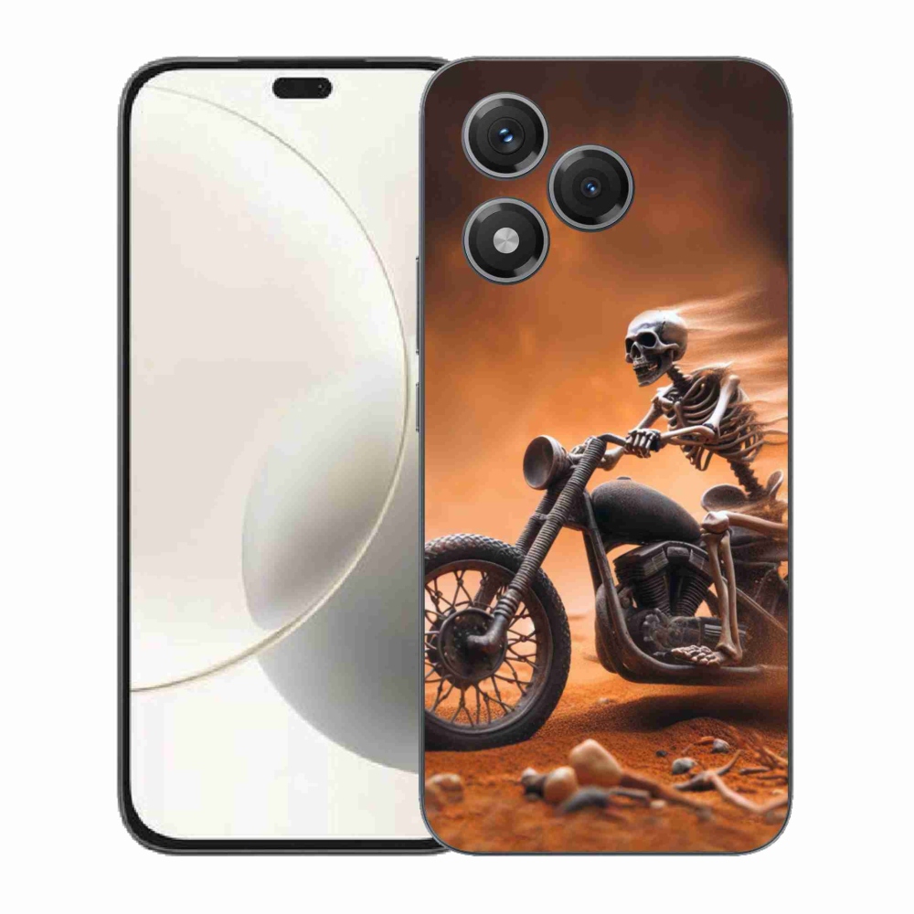 Gelový kryt mmCase na Honor 400 Lite - kostra na motorce