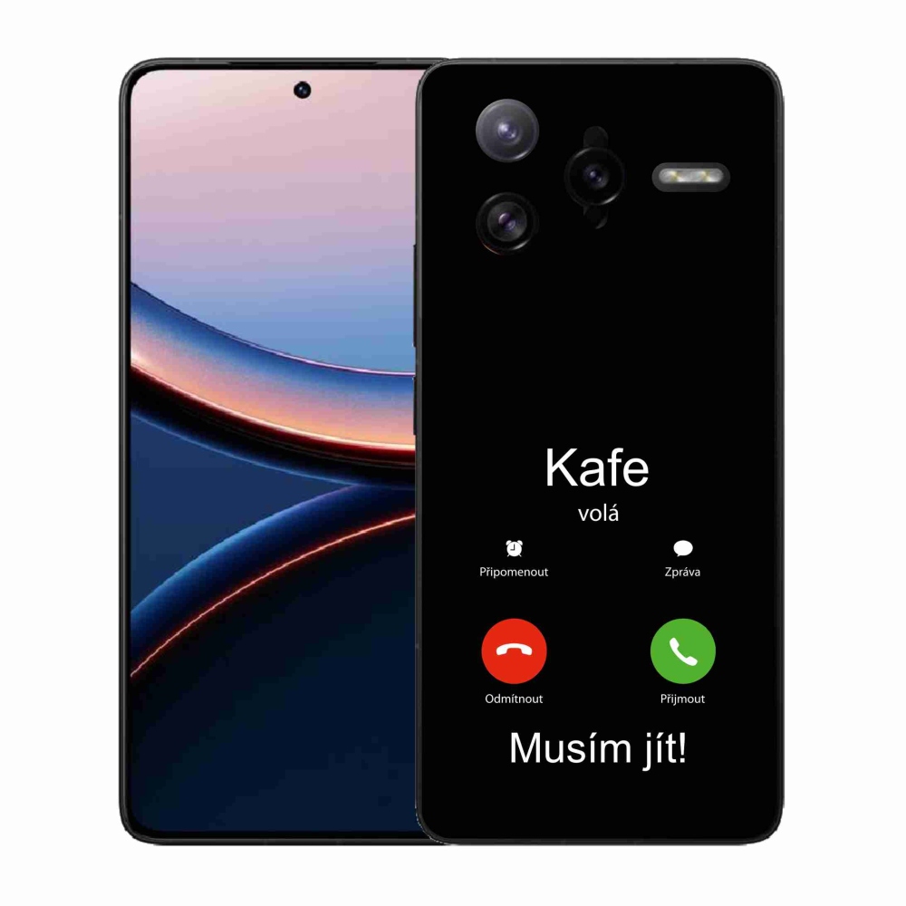 Gelový kryt mmCase na Xiaomi Poco F7 Ultra - kafe volá černé pozadí