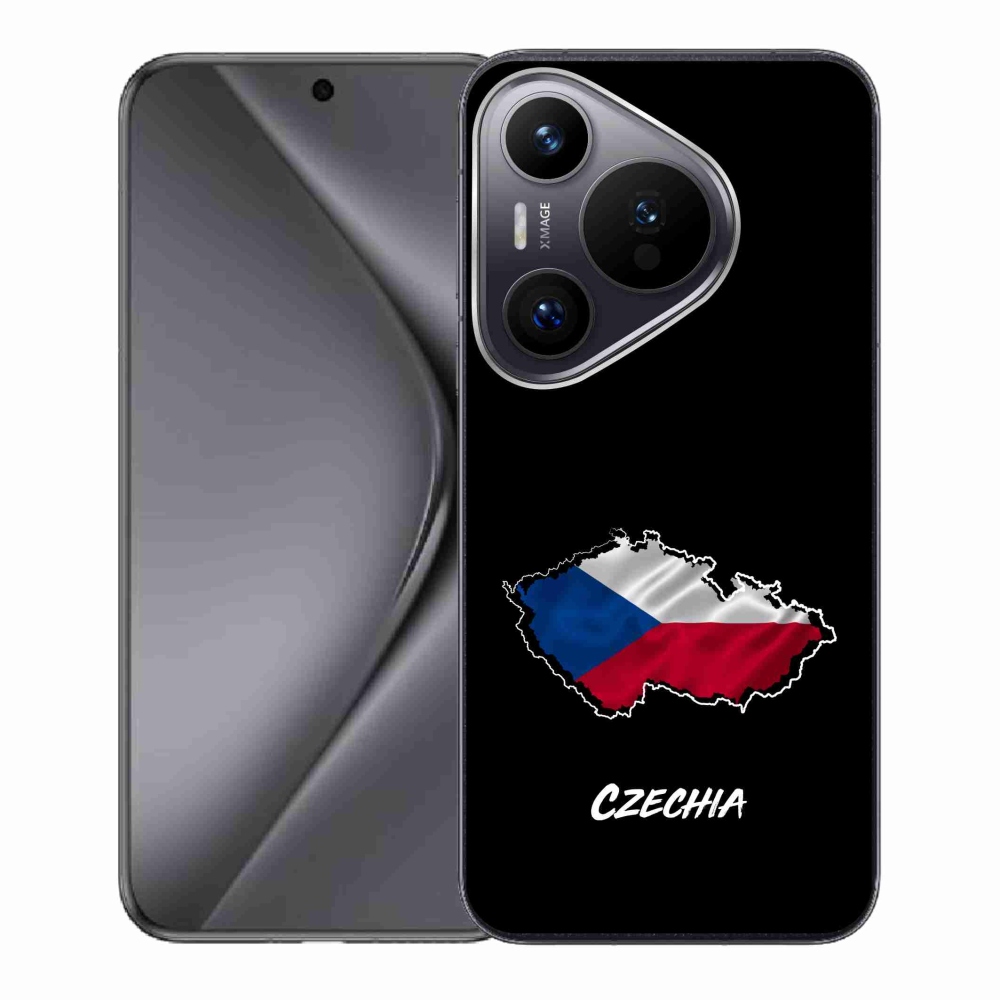 Gelový kryt mmCase na Huawei Pura 70 - Czechia černé pozadí
