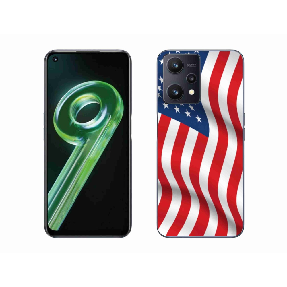 Gelový kryt mmCase na mobil Realme 9 5G - USA vlajka