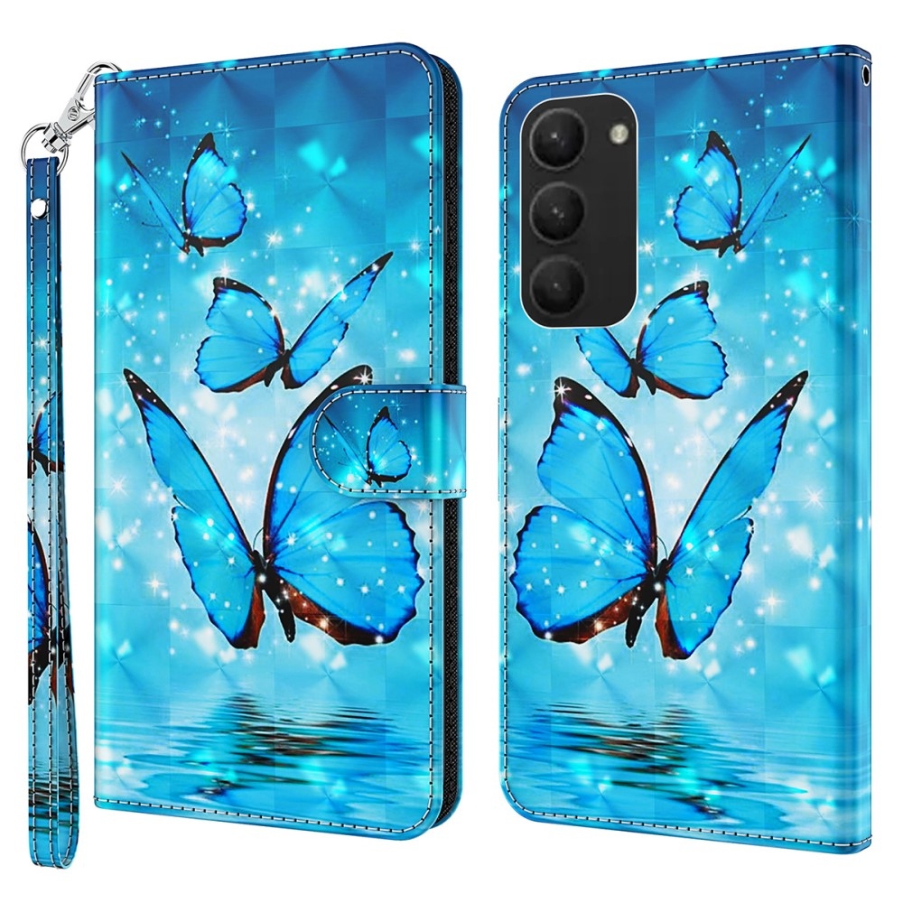 Print knížkové pouzdro na Samsung Galaxy S24+ - modří motýli