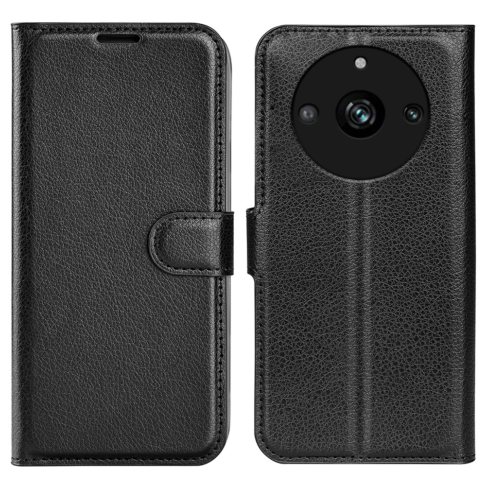Litchi knížkové pouzdro na Realme 11 Pro 5G/11 Pro+ 5G - černé