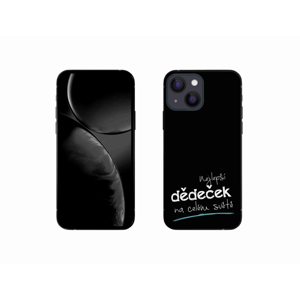 Gelový kryt mmCase na iPhone 13 mini 5.4 - nejlepší dědeček 3 černé pozadí
