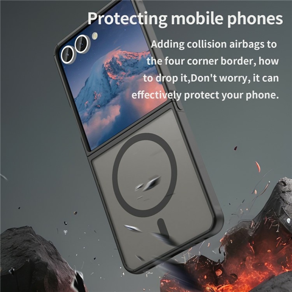 Case matný gelový obal s MagSafe na Samsung Galaxy Z Flip7 5G - černý