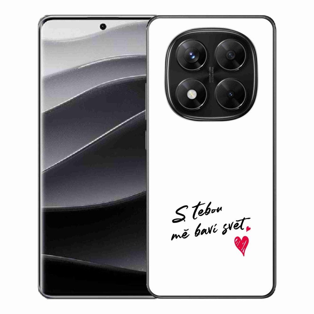 Gelový kryt mmCase na Xiaomi Redmi Note 14 Pro 5G/Poco X7 5G - zamilovaný text 1 bílé pozadí