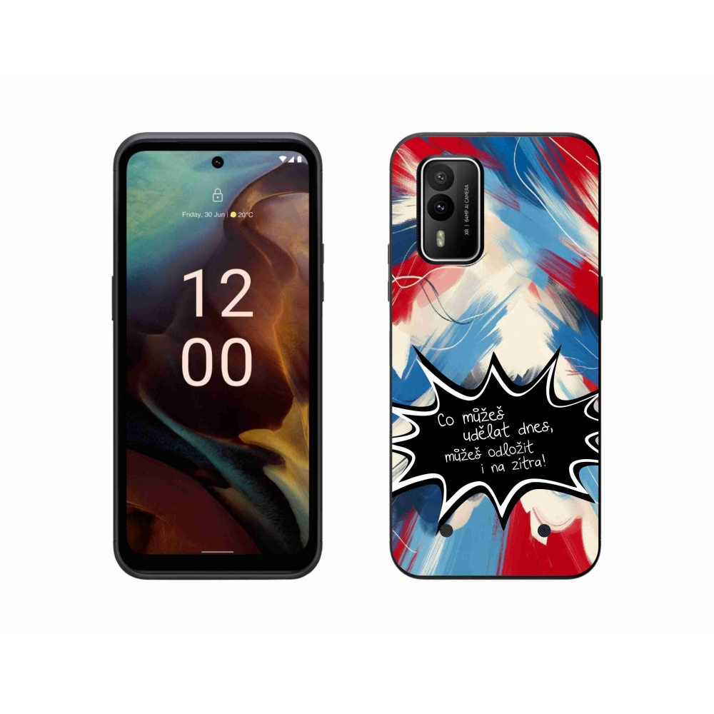 Gelový kryt mmCase na Nokia XR21 - vtipný text 9 černé pozadí