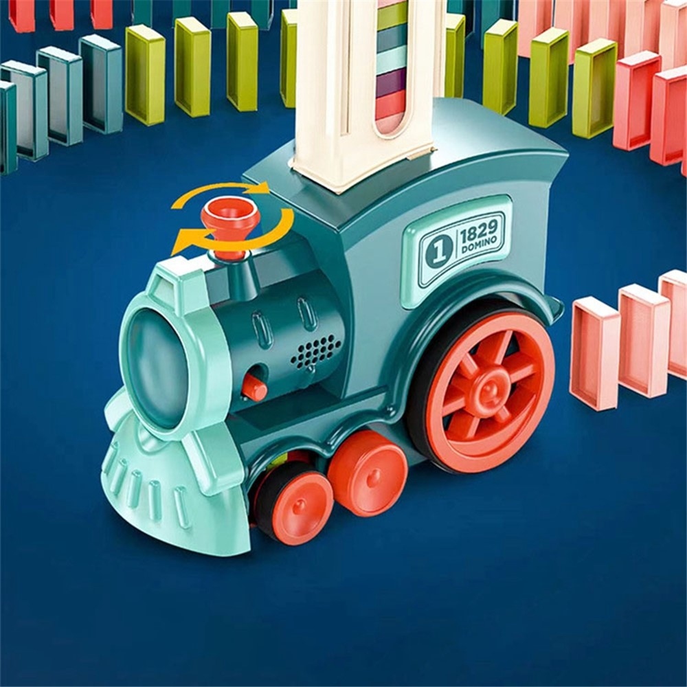 Elektrický vláček na domino 60 ks se světlem a zvukem