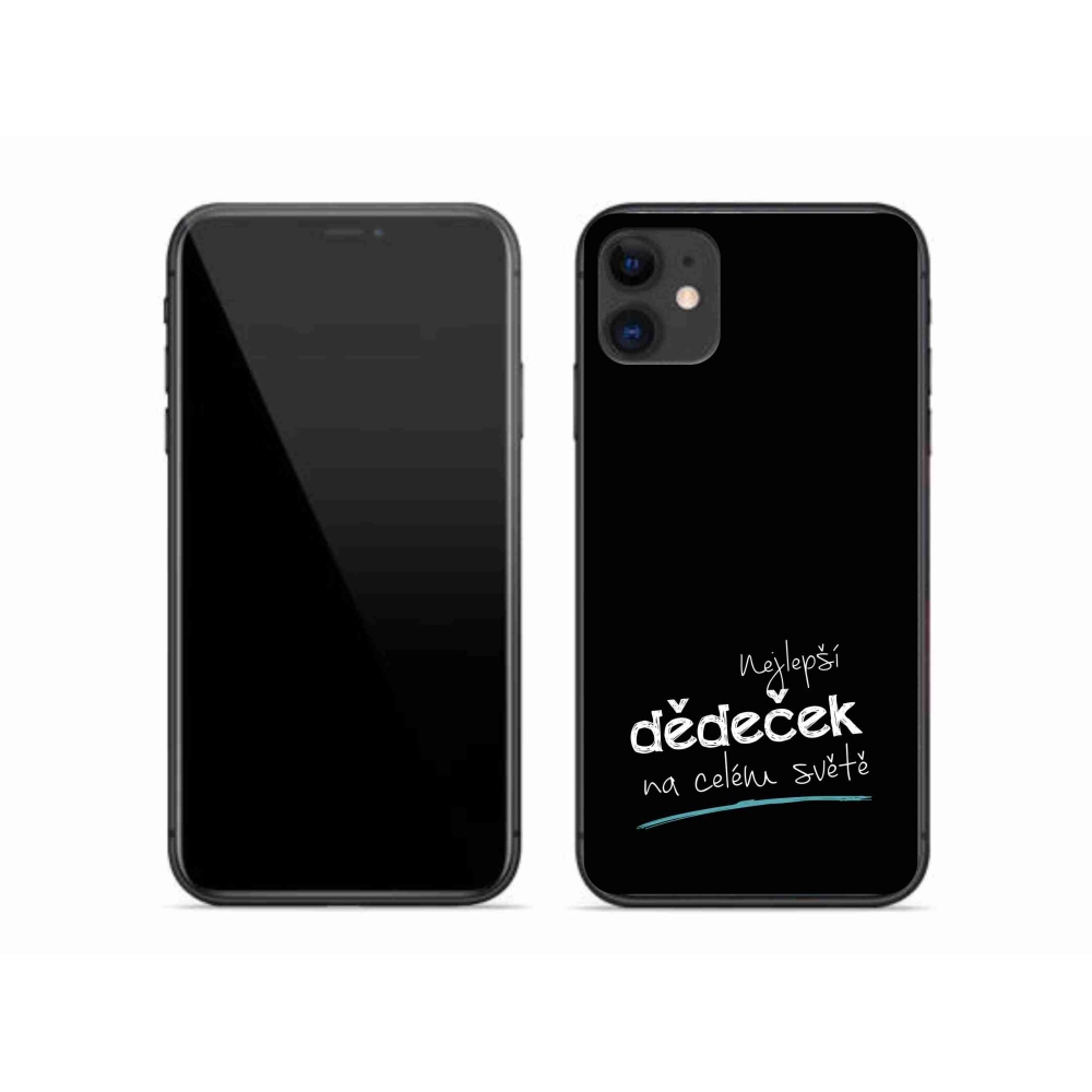 Gelový kryt mmCase na iPhone 11 - nejlepší dědeček 3 černé pozadí