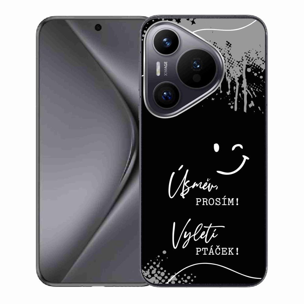 Gelový kryt mmCase na Huawei Pura 70 - vtipný text 4 černé pozadí