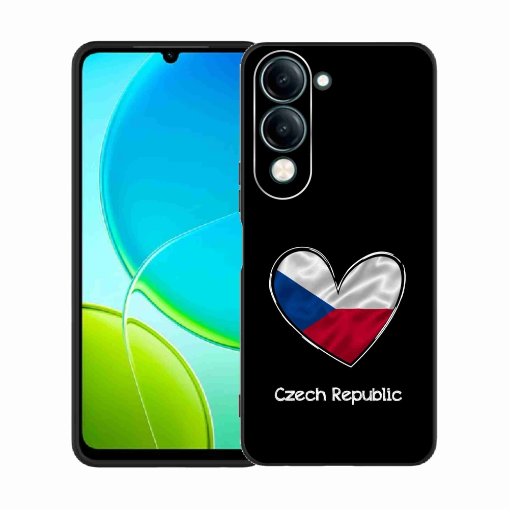 Gelový kryt mmCase na Vivo Y29s 5G - vlajka srdce černé pozadí