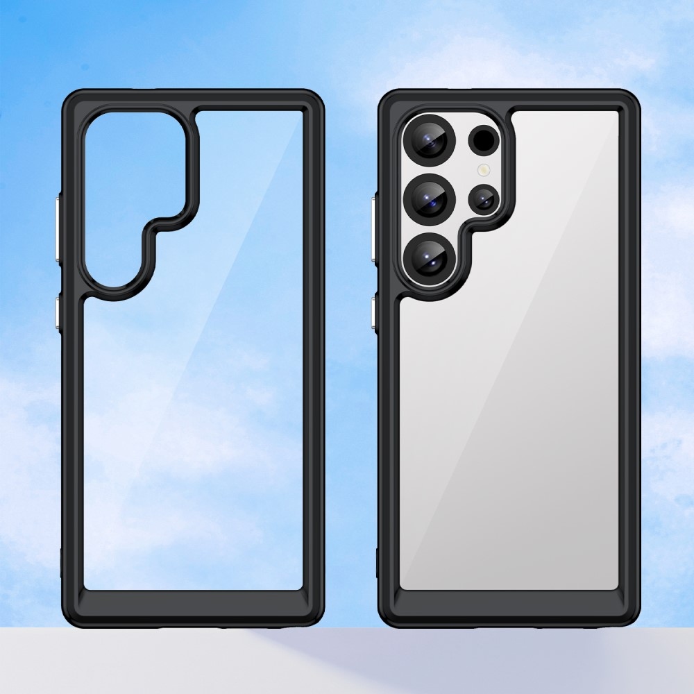 Gelový obal s pevnými zády na Samsung Galaxy S25 Ultra - černý