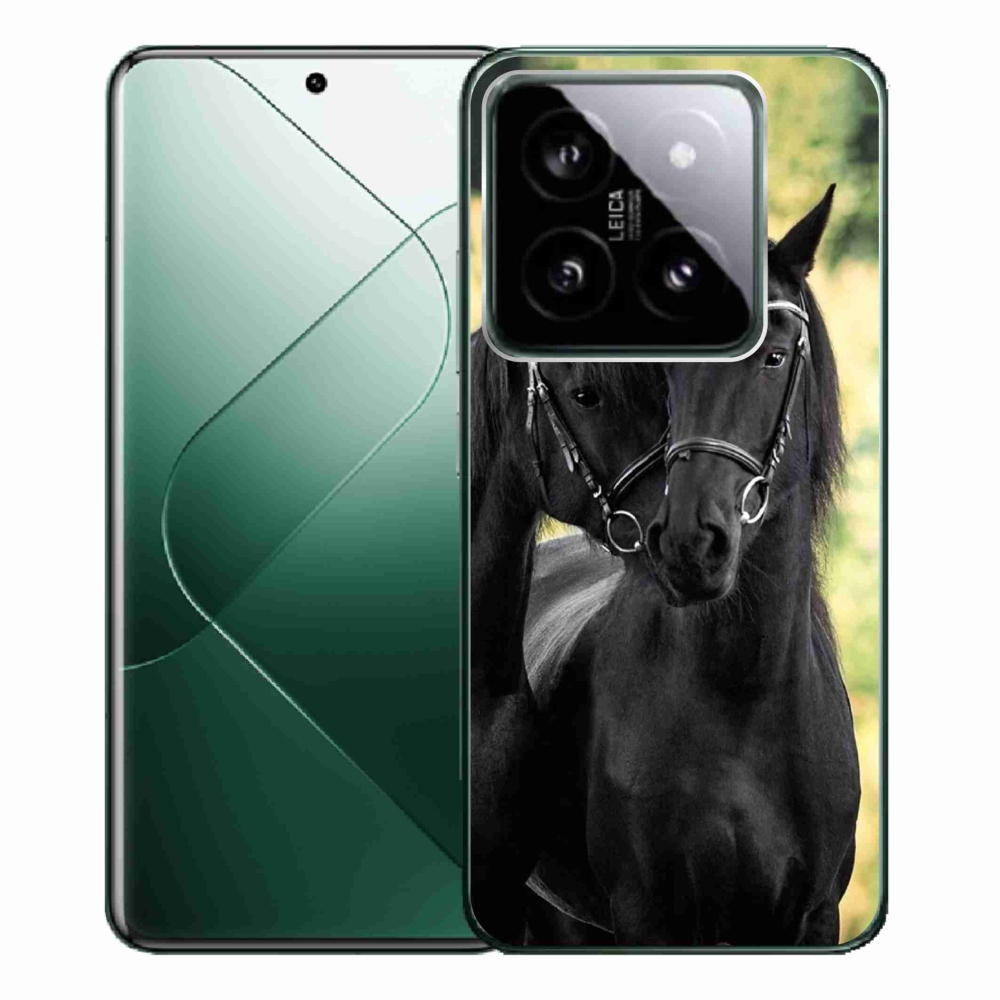 Gelový kryt mmCase na Xiaomi 14 Pro - dva černí koně