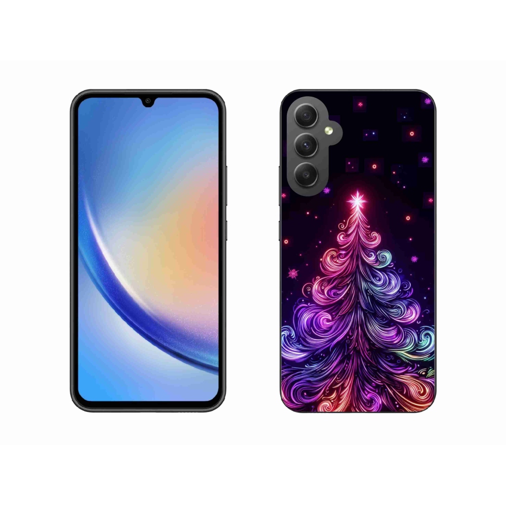 Gelový kryt mmCase na Samsung Galaxy A34 5G - neonový vánoční stromek 1