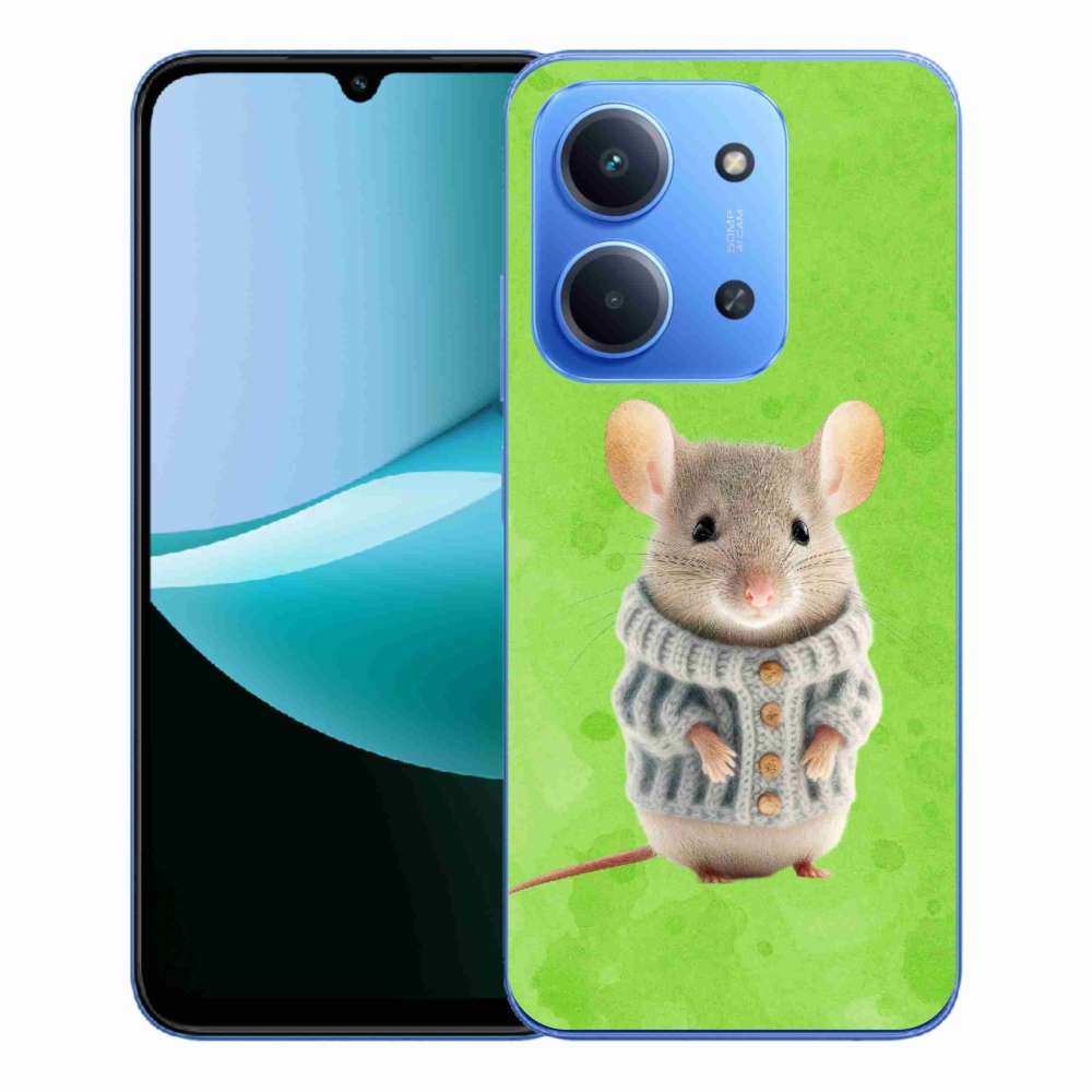 Gelový kryt mmCase na Xiaomi Redmi 15C 4G/5G (173mm) - myška ve svetru