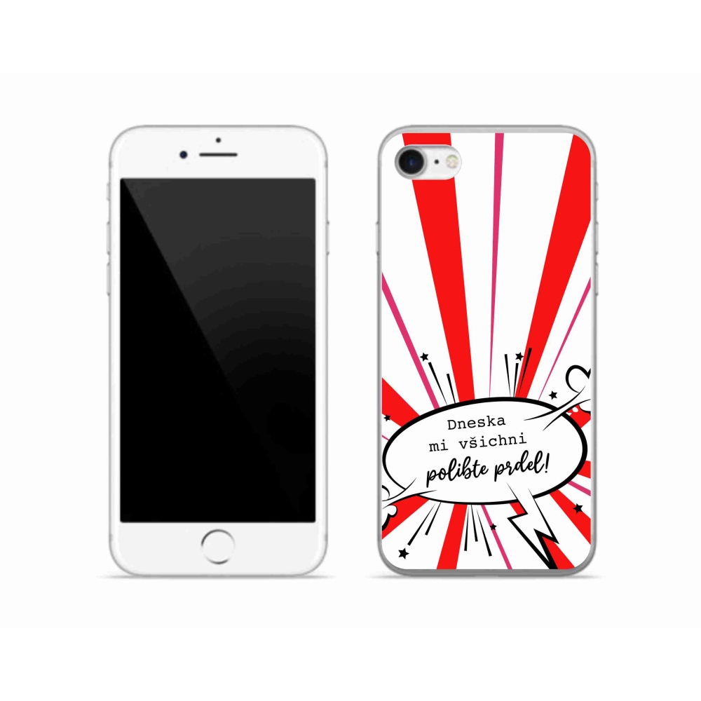 Gelový kryt mmCase na iPhone SE (2022) - vtipný text 15 bílé pozadí