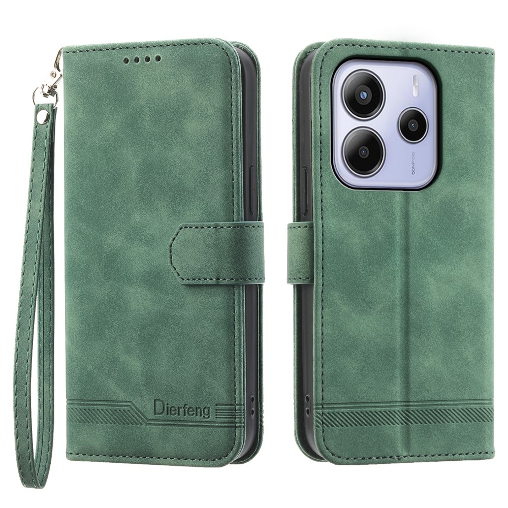 DIERFENG knížkové pouzdro na Xiaomi Redmi Note 14 - zelené