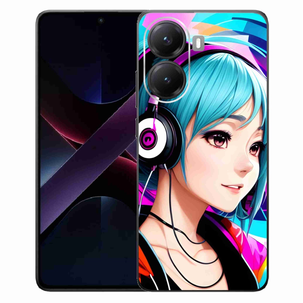 Gelový kryt mmCase na Xiaomi Poco X7 Pro 5G - dívka se sluchátky