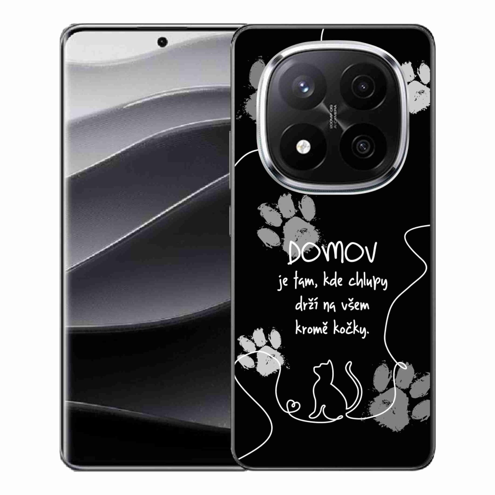 Gelový kryt mmCase na Xiaomi Redmi Note 14 Pro+ 5G - kočičí motiv černé pozadí