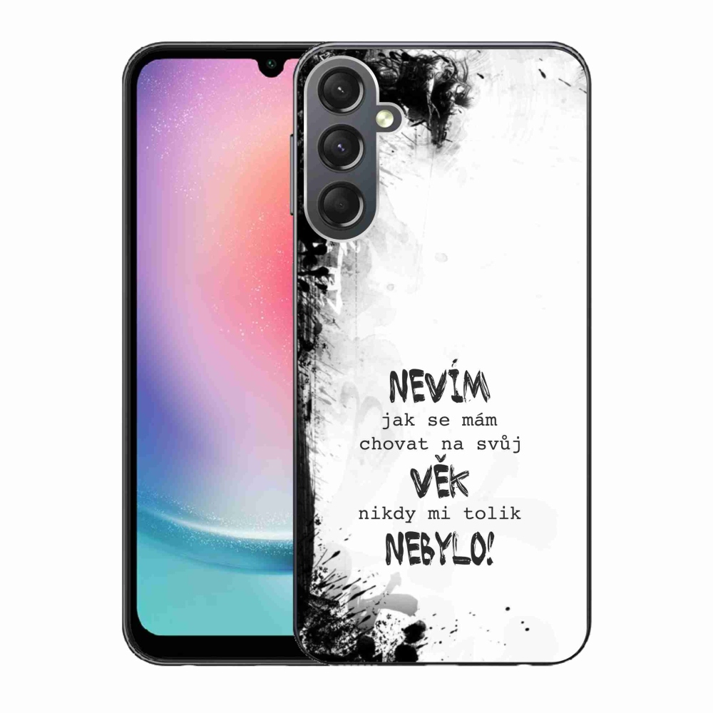 Gelový kryt mmCase na Samsung Galaxy A24 - vtipný text 14 bílé pozadí