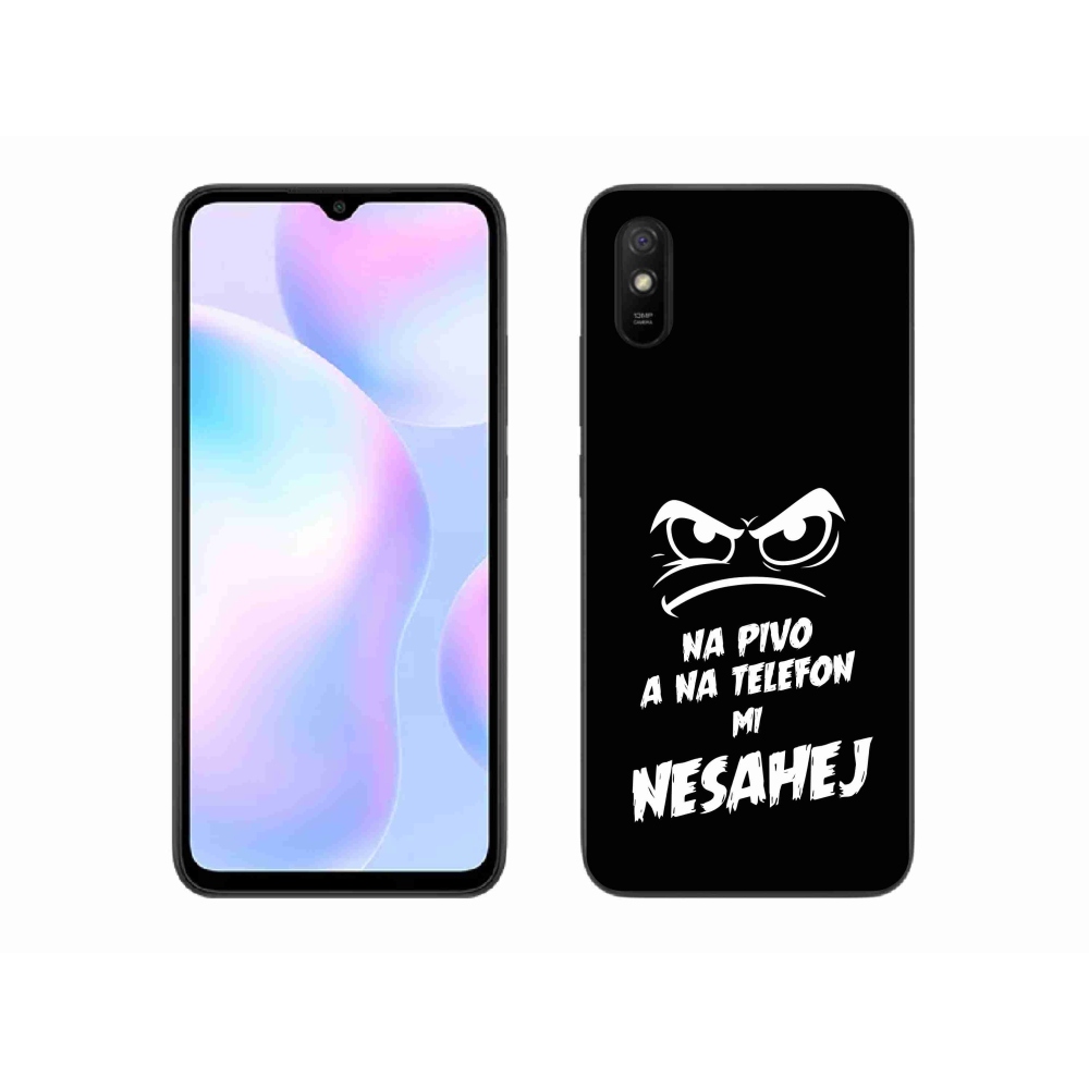 Gelový kryt mmCase na Xiaomi Redmi 9AT - pivní motiv 2 černé pozadí