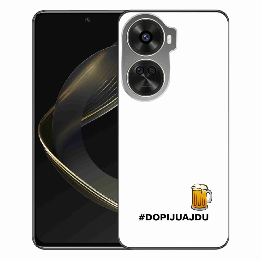 Gelový kryt mmCase na Huawei Nova 12 SE - pivní motiv 1 bílé pozadí