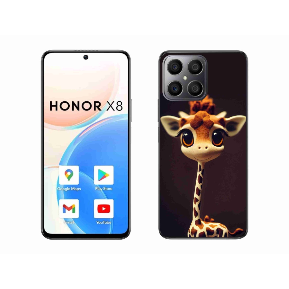 Gelový kryt mmCase na Honor X8 - malá žirafa
