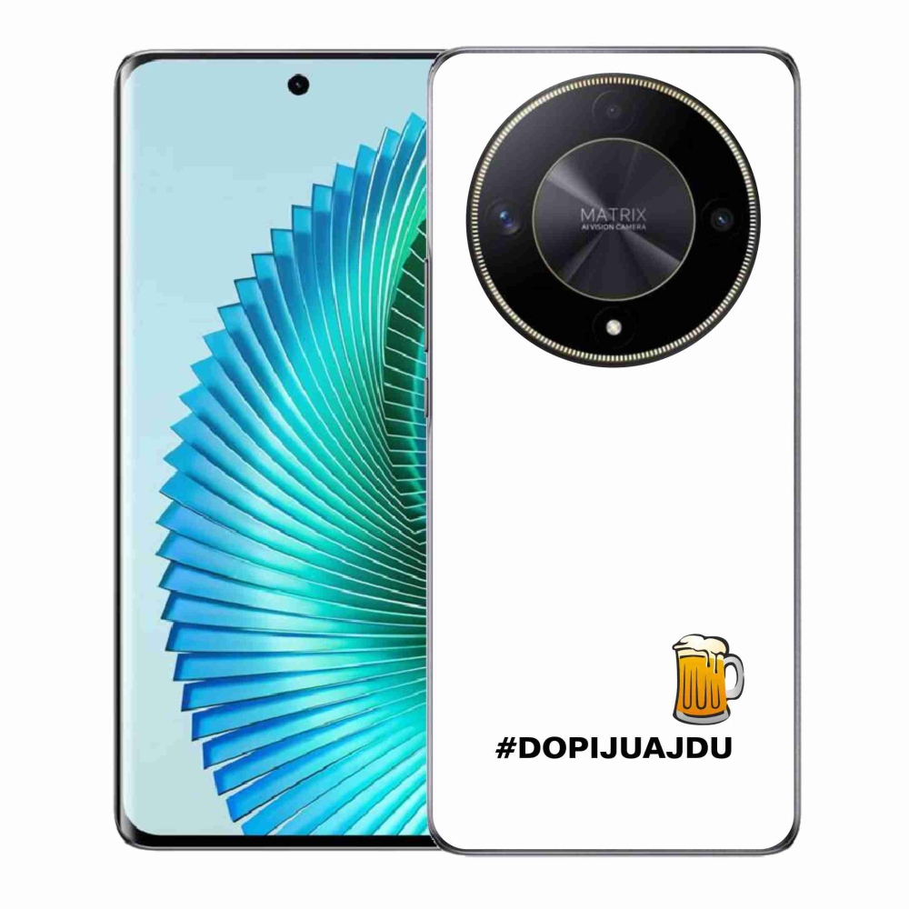 Gelový kryt mmCase na Honor Magic 6 Lite 5G - pivní motiv 1 bílé pozadí