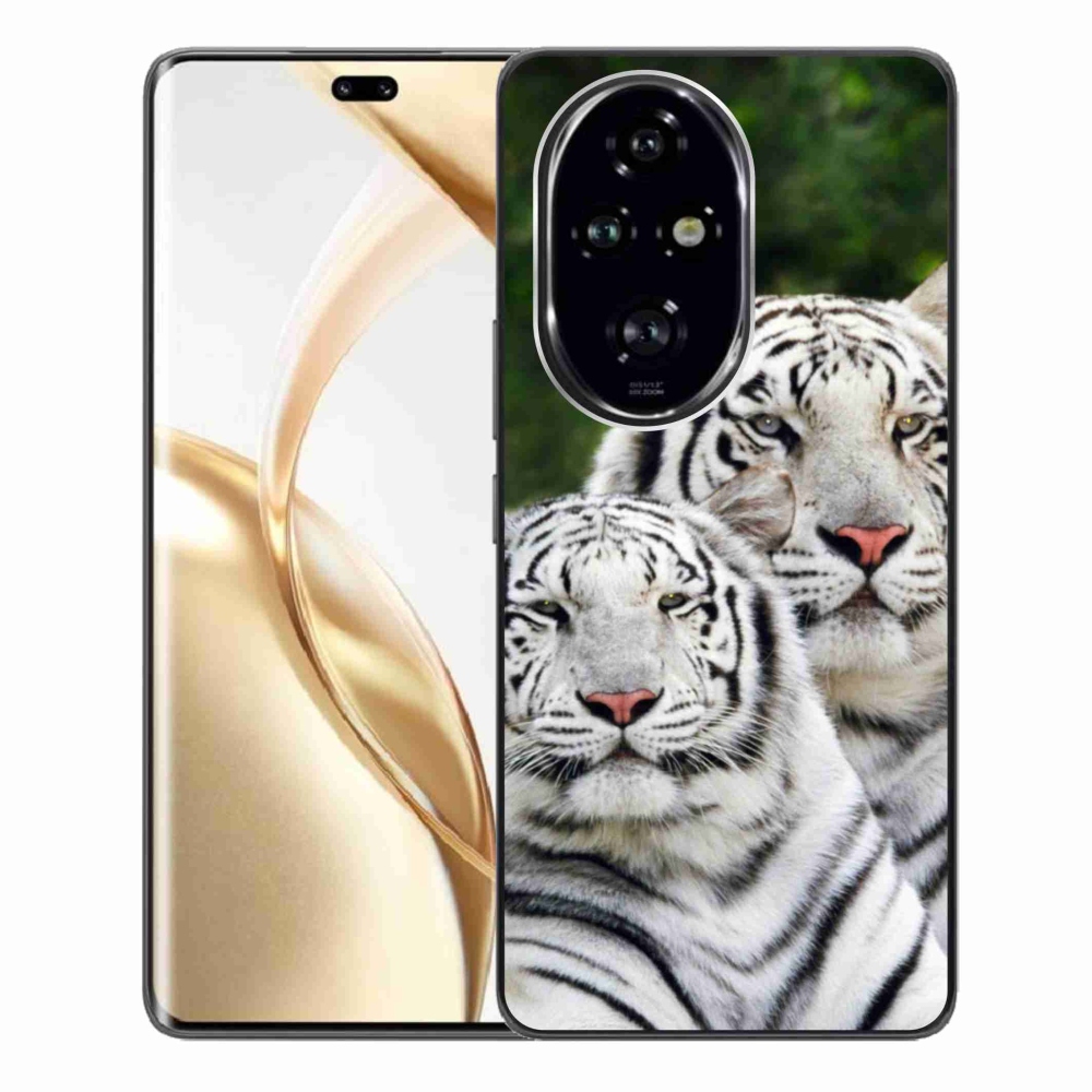 Gelový obal mmCase na Honor 200 Pro 5G - bílí tygři