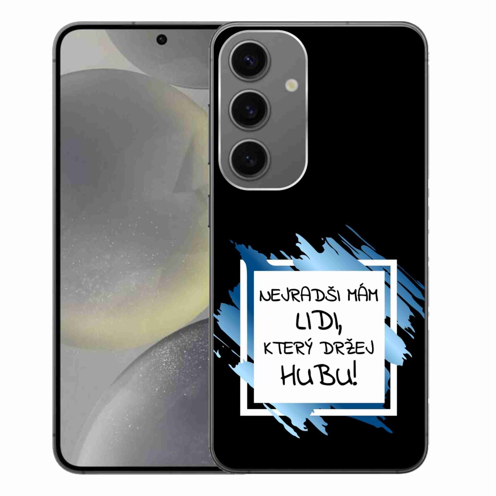 Gelový kryt mmCase na Samsung Galaxy S24+ - vtipný text 7 bíločerné pozadí