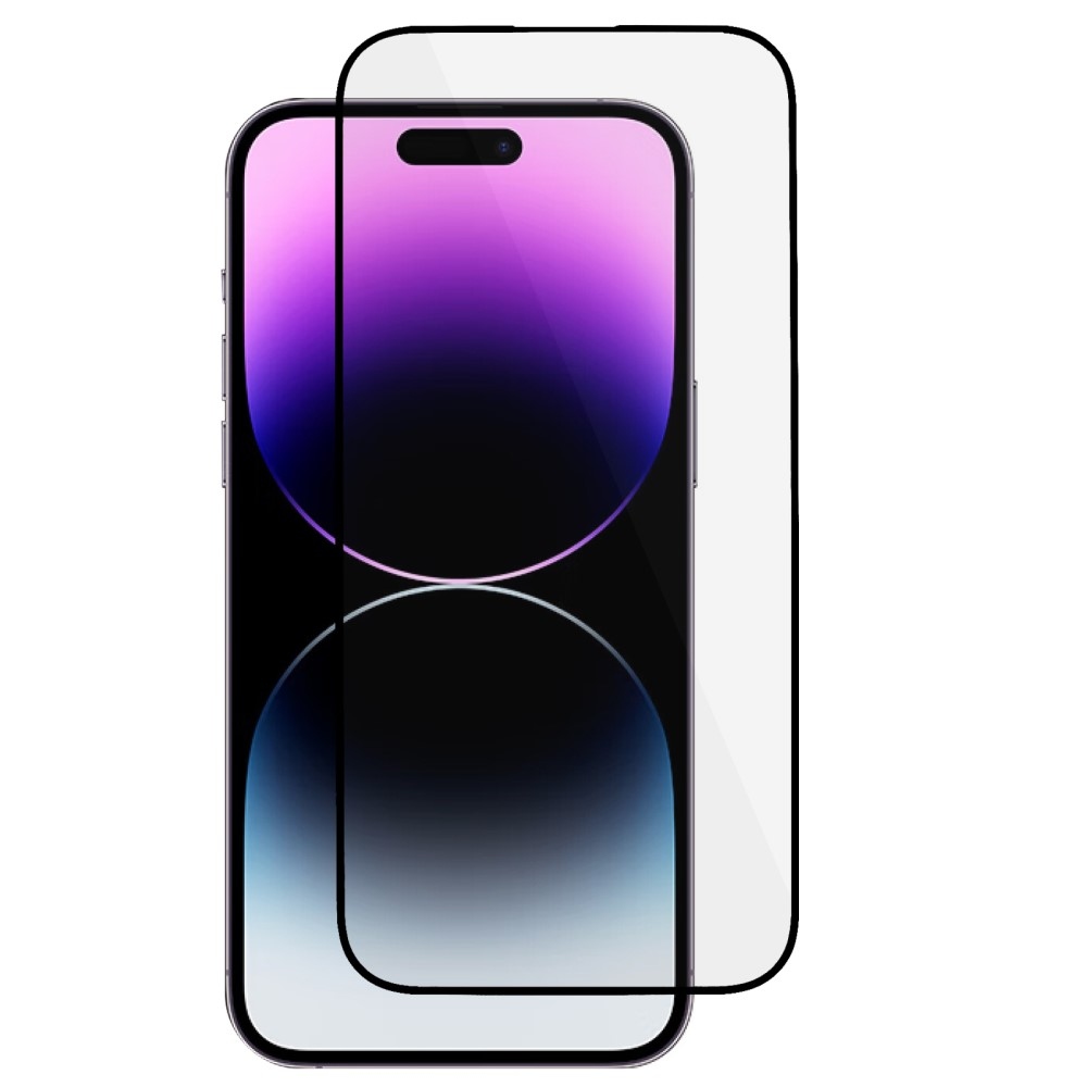 Celoplošné tvrzené sklo na iPhone 15 Pro Max - černé