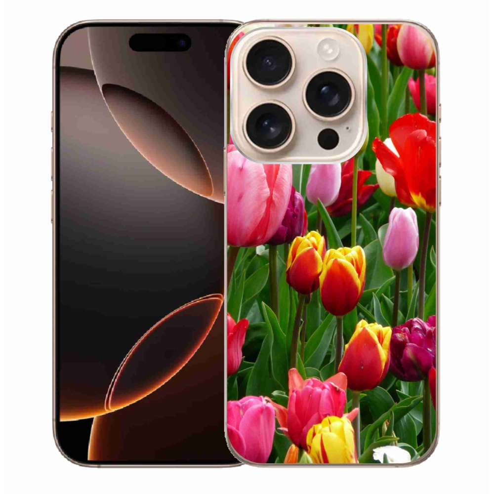 Gelový kryt mmCase na iPhone 16 Pro Max - tulipány