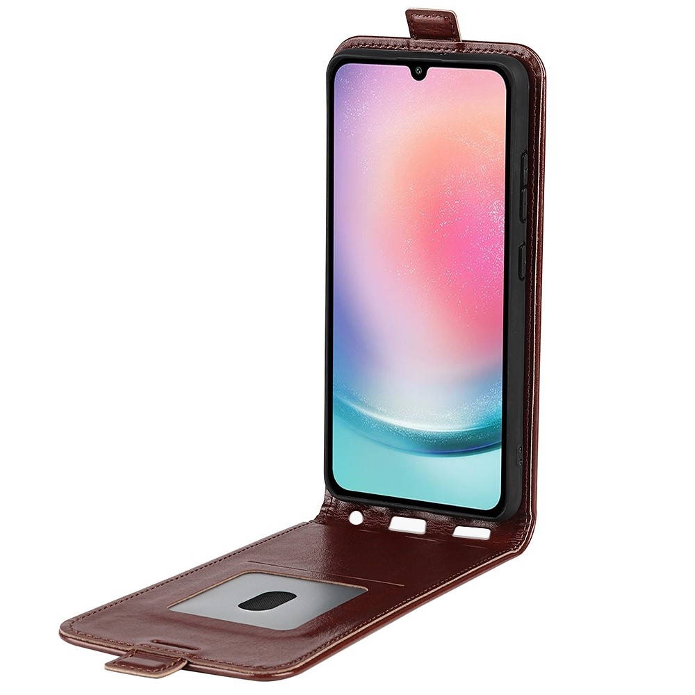 Vertical knížkové pouzdro na Samsung Galaxy A25 5G - hnědé